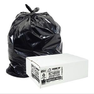 55-60 Gallon Heavy Duty Trash Garbage Black Bags 100PCs Industries Use High Mill